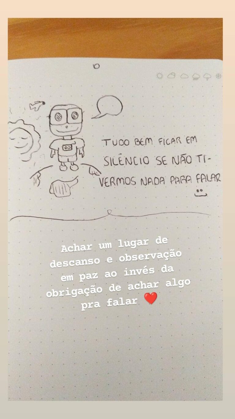 Tudo bem não falar nada se não tivermos o que falar
